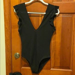 Out from Under Sheer Black Bodysuit